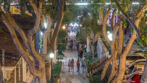 Illuminated Bridge of Sighs night timelapse. Lima photo