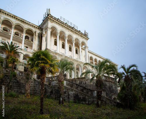 Obraz na plátně Abandoned building of the sanatorium Georgia in Abkhazia