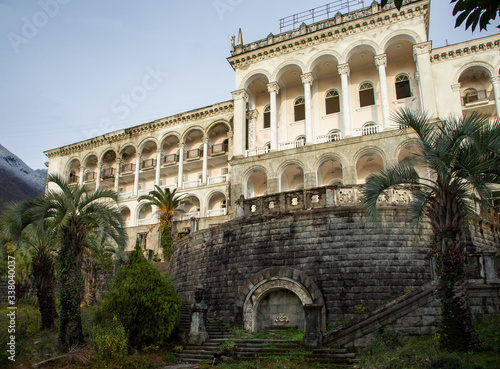 Abandoned building of the sanatorium "Georgia" in Abkhazia