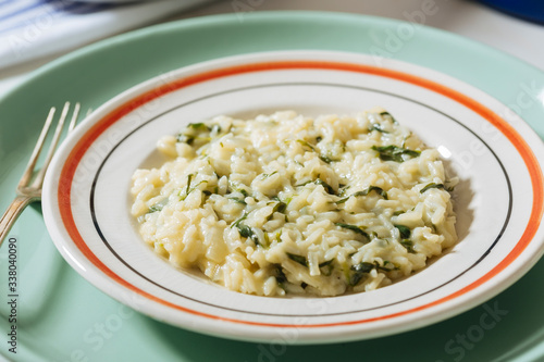 Risotto with Silene Vulgaris, a delicious spontaneous herb, ideal also for omelettes.