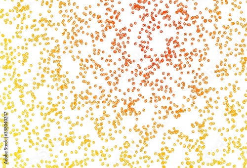 Light Yellow  Orange vector backdrop with dots.