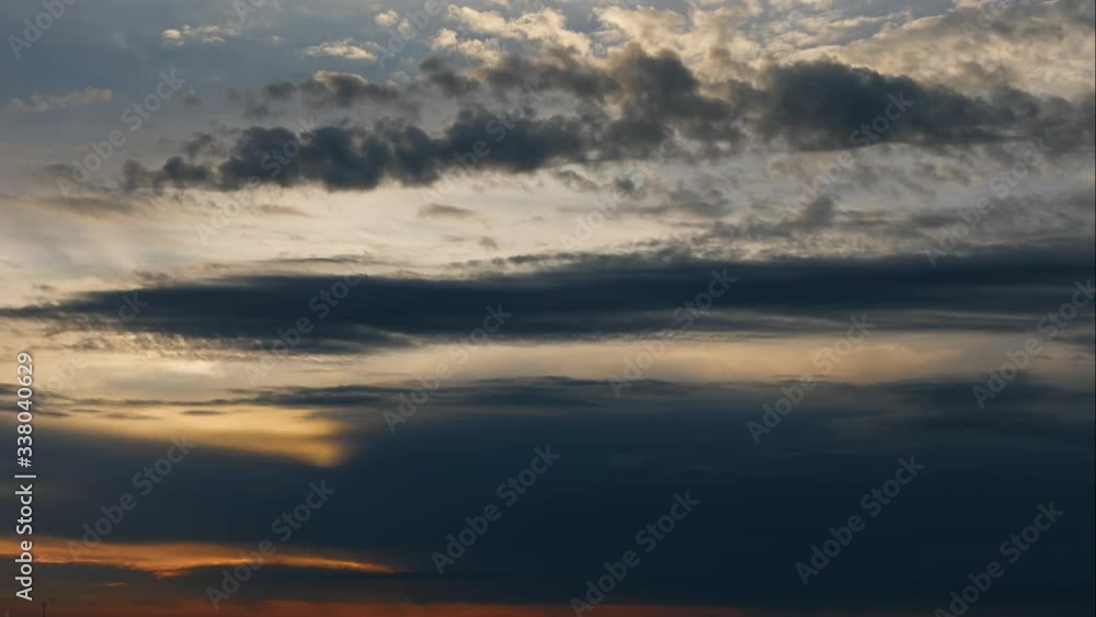 aerial panoramic time lapse of a picturesque dark blue clouds moving across twilight sky. View from the top of the hill in 4k aerial panoramic time lapse of a picturesque dark blue clouds moving across twilight sky. View from the top of the hill in 4k