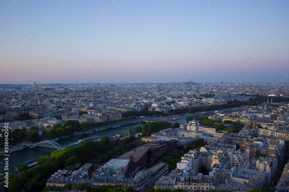 Top view from the Eiffel Tower, Paris.