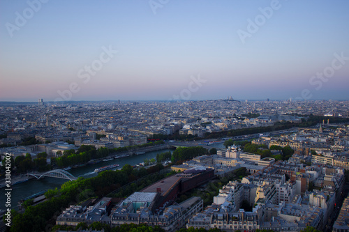 Top view from the Eiffel Tower  Paris.