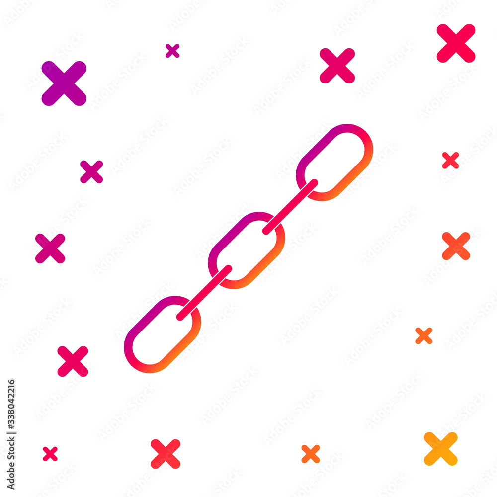 Fototapeta premium Color Chain link icon isolated on white background. Link single. Gradient random dynamic shapes. Vector Illustration