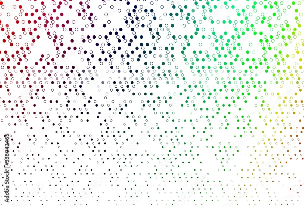 Light Multicolor, Rainbow vector background with bubbles.