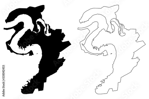 фотографія Mykolaiv City (Ukraine) map vector illustration, scribble sketch City of Nikolae