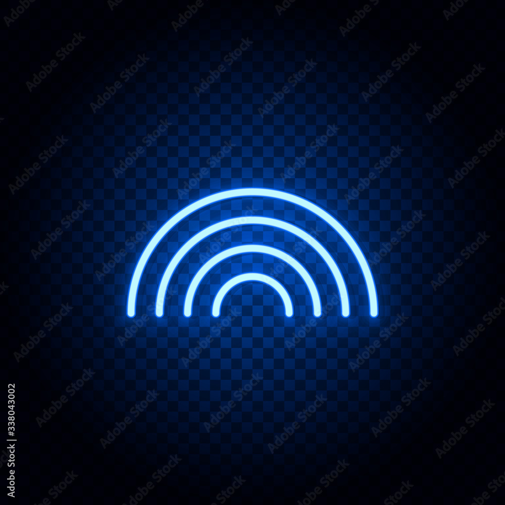 Obraz premium rainbow blue neon vector icon
