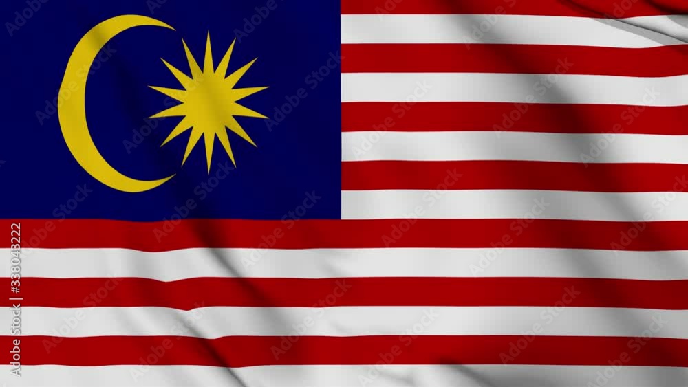 Malaysia flag is waving 3D animation. Malaysia flag waving in the wind ...