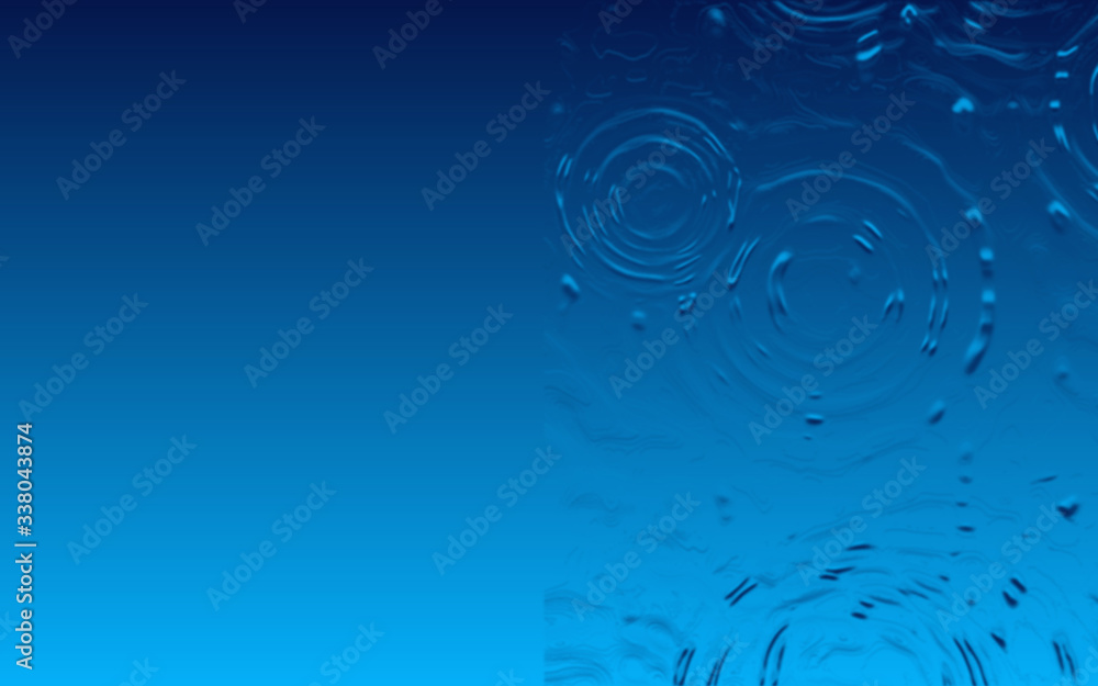 Border graphic in blue with water drop ripples