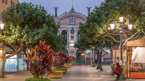 Wallpaper Mural Central Post Office illuminated Building day to night timelapse, Lima, Peru Torontodigital.ca