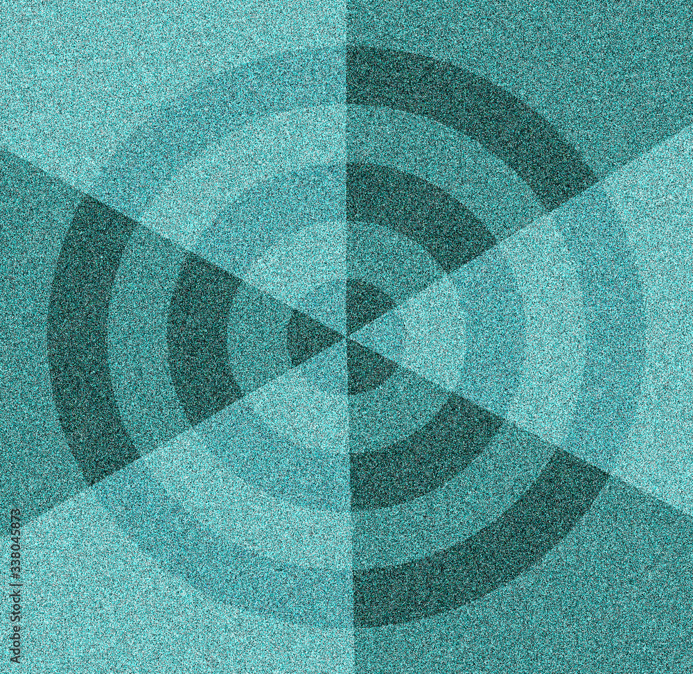 Grainy dart board graphic with geometric shapes in shades of teal Grainy dart board graphic with geometric shapes in shades of teal
