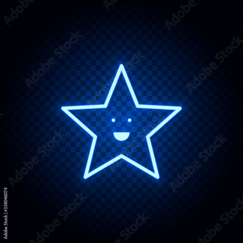 star blue neon vector icon