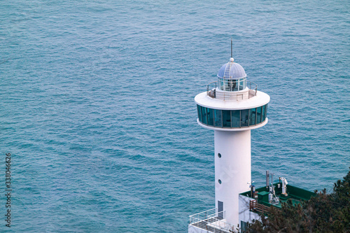 Taejongdae's large lighthouse, a famous tourist destination in Busan, Korea