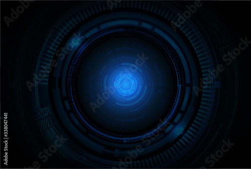 Blue eye cyber circuit future technology concept background