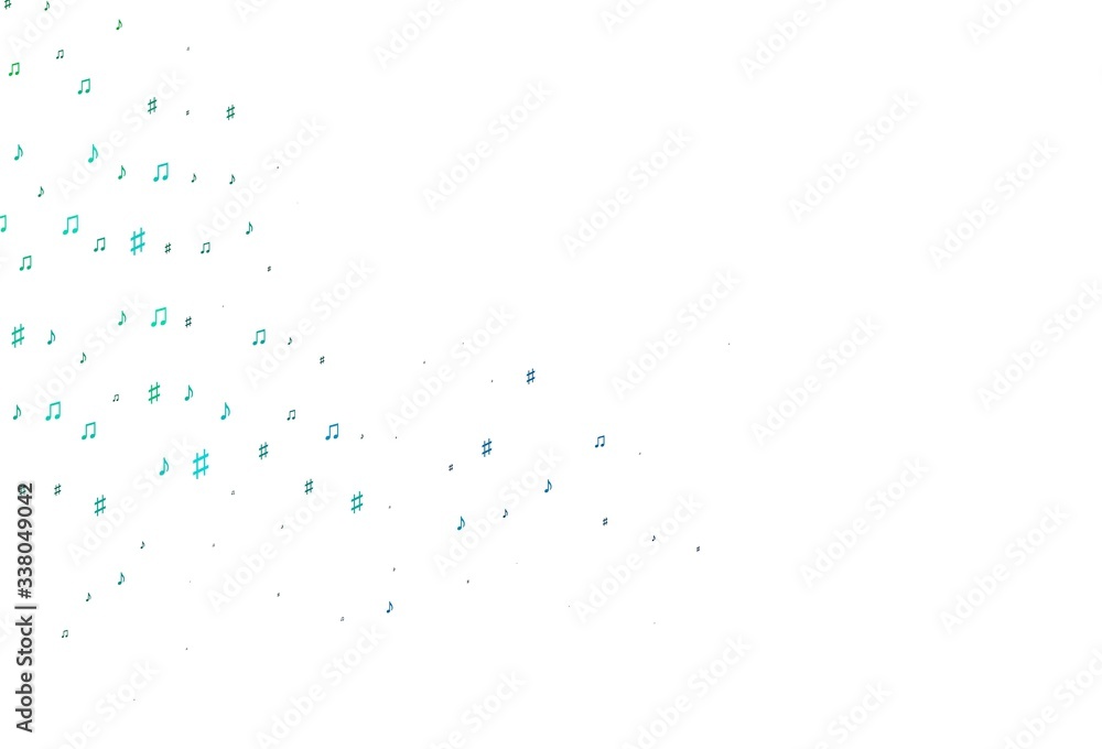 Light BLUE vector template with musical symbols. Light BLUE vector template with musical symbols.