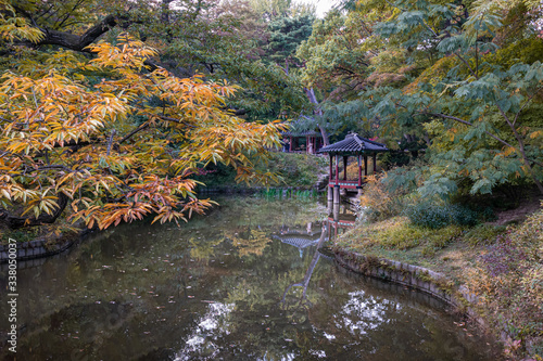 Fall of the secret garden of Changdeok Palace, a World Heritage Site in Seoul, South Korea © J. studio