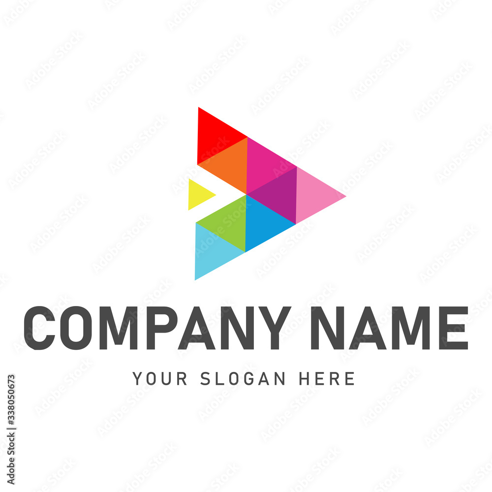 geometric media play company logo design geometric media play company logo design