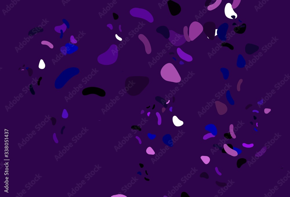 Light Pink, Blue vector pattern with chaotic shapes.