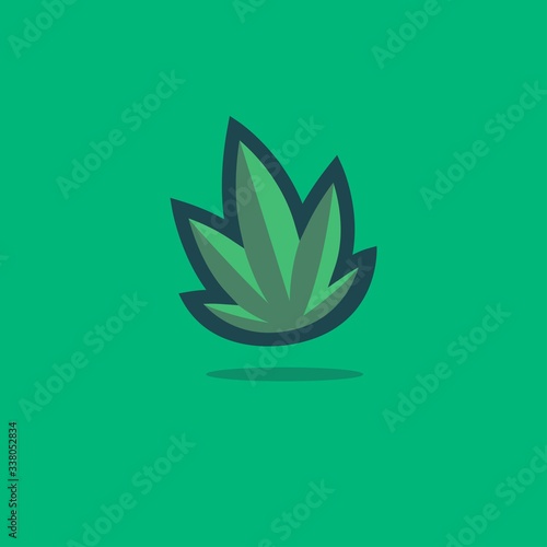 Cannabis Logo Template Isolated on Green Background, Vector Illustration EPS10. Sign, Icon, Symbol, Oil
