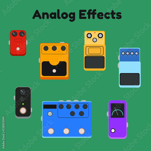 analog effects guitar set vector 