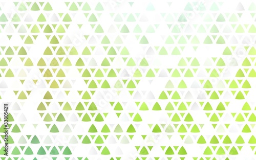 Light Green vector seamless pattern in polygonal style. Triangles on abstract background with colorful gradient. Pattern for design of fabric, wallpapers.