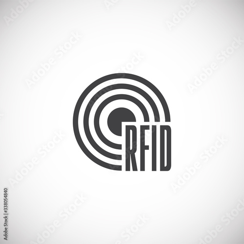 RFID related icon on background for graphic and web design. Creative illustration concept symbol for web or mobile app
