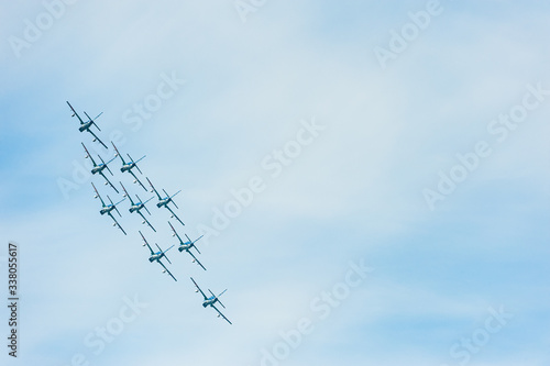 Aircraft formation at air show  Sweden.