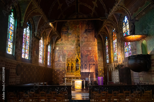 Interior of the Basilica of the Holy Blood - Basiliek van het Heilig Bloed. UNESCO World Heritage Site