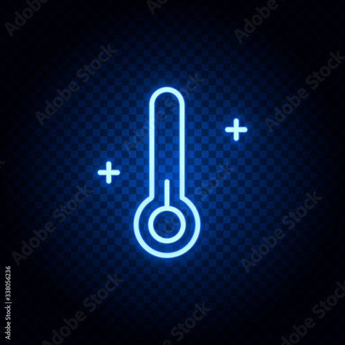 thermometer blue neon vector icon