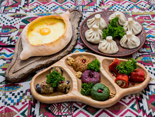 Tableau sur toile Georgian cuisine food set