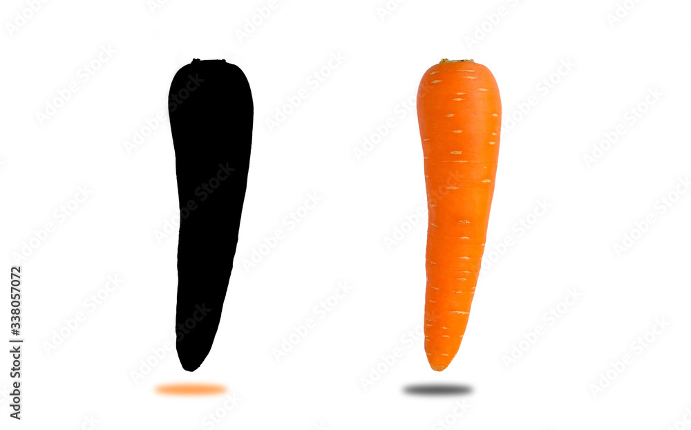 Fresh carrots isolated on white background with copy space for your text or image. Fresh carrots isolated on white background with copy space for your text or image.