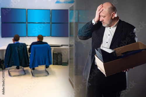 Man is upset by the dismiss...