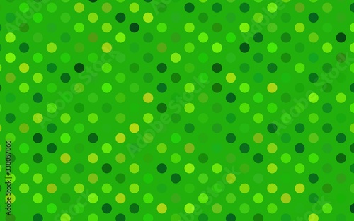 Light Green vector background with bubbles. Abstract illustration with colored bubbles in nature style. Pattern for ads, leaflets.
