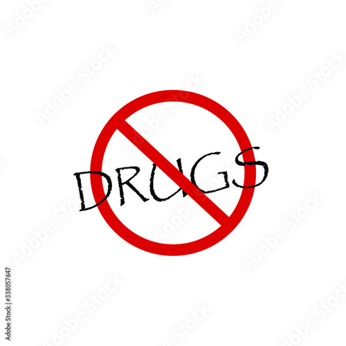 sign no drugs vector icon