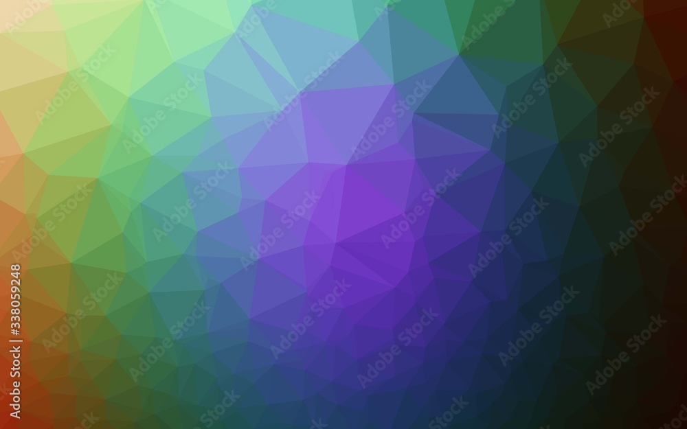 Obraz premium Dark Multicolor, Rainbow vector low poly texture. A vague abstract illustration with gradient. Completely new template for your business design.