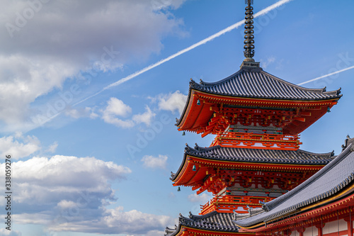 Famous Kiyomizu-dera temple located in Kyoto, Japan
