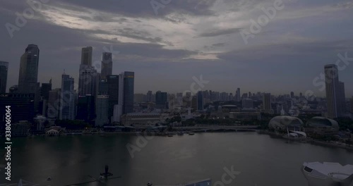 Wallpaper Mural Singapore skyline timelapse of skyline. Ships and clouds are moving to darkness Torontodigital.ca