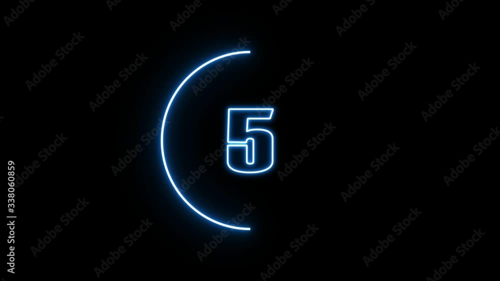 Countdown with a blue circle wiping clockwise from 10 to 1. Countdown with a blue circle wiping clockwise from 10 to 1.