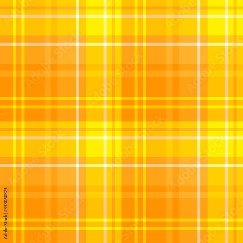 Seamless pattern in interesting orange, yellow and white colors for plaid, fabric, textile, clothes, tablecloth and other things. Vector image.