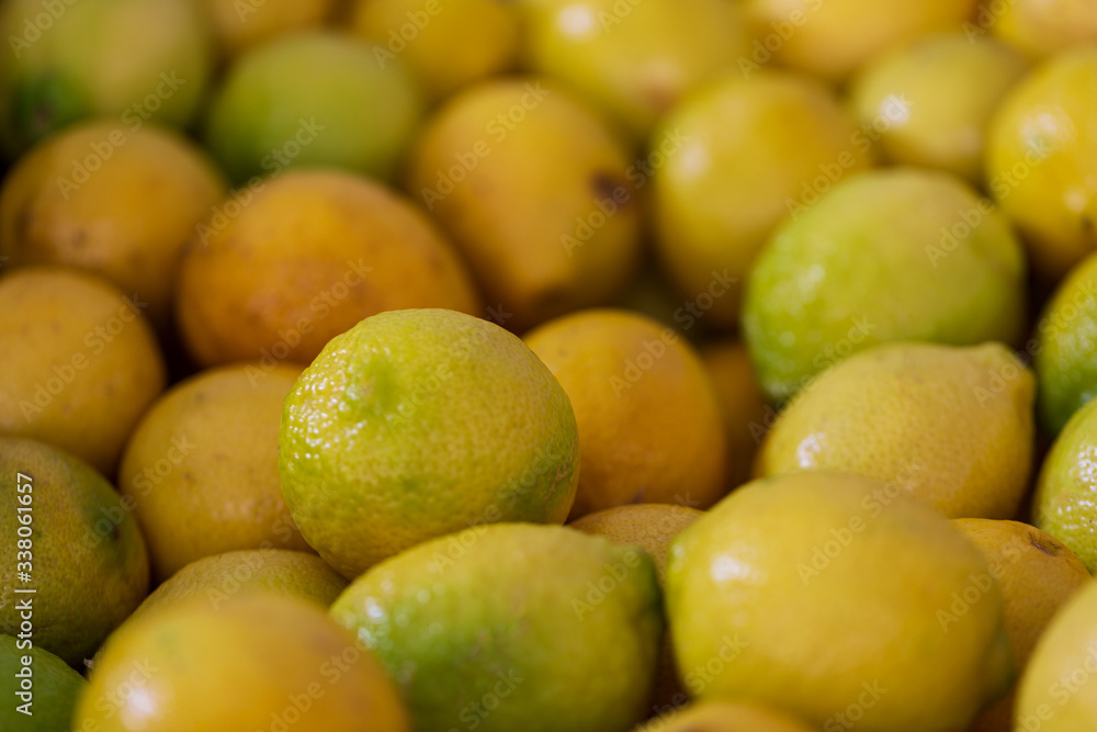 lemons and limes in the market