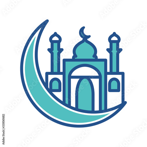 ramadan kareem icon design, flat style trendy collection