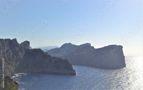 Beautiful mediterranean landscape at ocean with sunshine