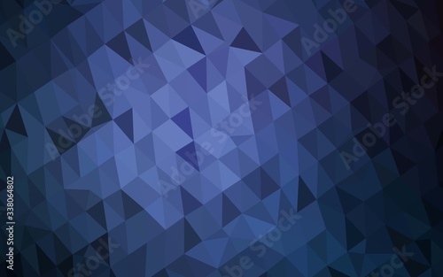 Dark BLUE vector polygonal template. Modern geometrical abstract illustration with gradient. Textured pattern for background.