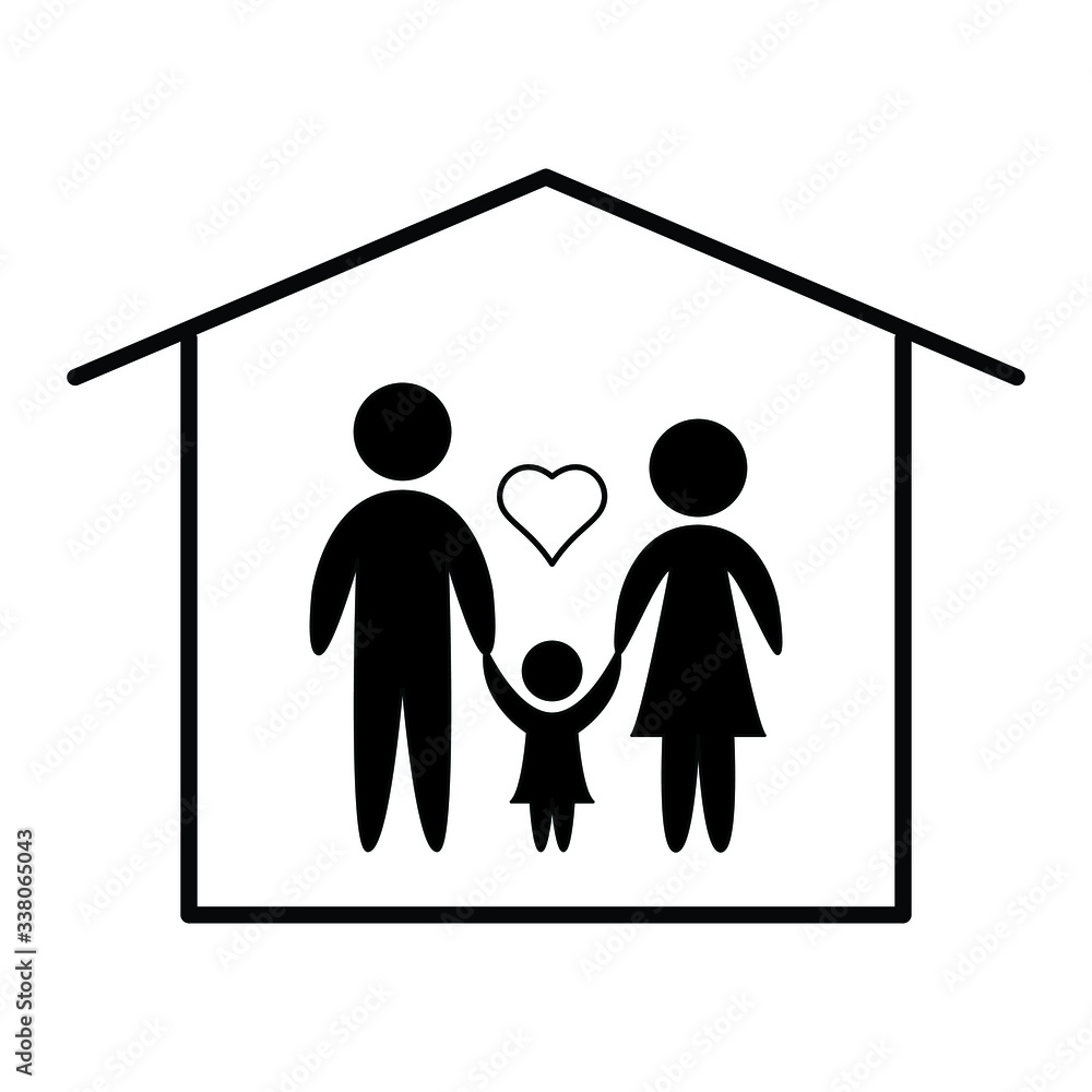 happy family staying at home happy family staying at home