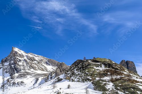 Valle Maira, Cuneo, il gruppo Castello, la Rocca Provenzale e il monte Oronaye photo