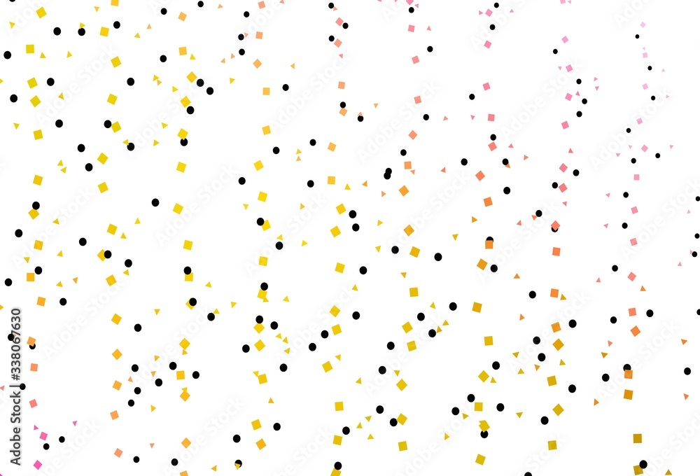 Light Pink, Yellow vector texture in poly style with circles, cubes. Light Pink, Yellow vector texture in poly style with circles, cubes.