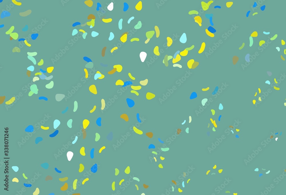 Light Blue, Yellow vector template with memphis shapes.