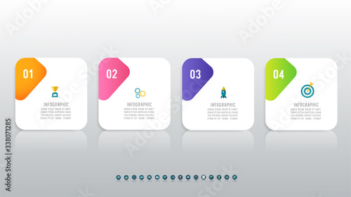 Design Business template infographic chart element with place date for presentations.