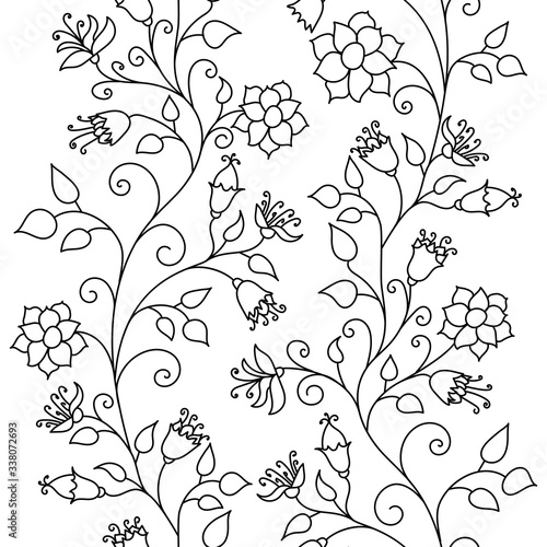 Floral pattern. Wildflowers. Seamless pattern on a white isolated background